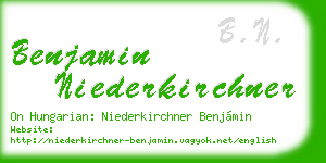 benjamin niederkirchner business card